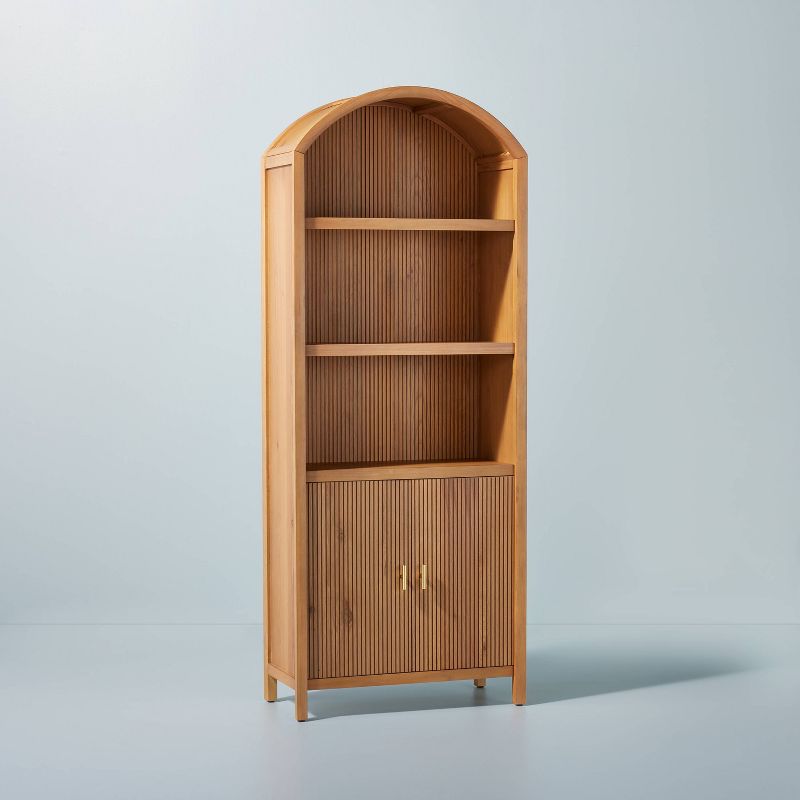 Grooved Wood Arch Bookcase Cabinet - Hearth & Hand™ with Magnolia, 1 of 17
