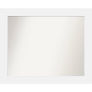 33" x 27" Non-Beveled Corvino Wood Bathroom Wall Mirror White - Amanti Art: Modern Rectangle, Includes Mounting Hardware - 1 of 4