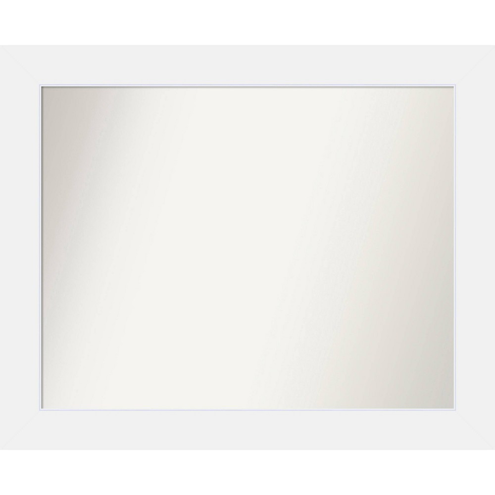 Photos - Wall Mirror ART 33" x 27" Non-Beveled Corvino White Wood  - Amanti : Modern Rectangle, Includes Mounting Hardware 