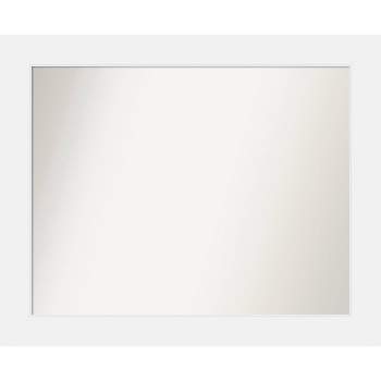 33" x 27" Non-Beveled Corvino White Wood Wall Mirror - Amanti Art