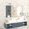 Apmir Rectangular Aluminum Alloy Framed and Tempered Glass Wall Bathroom Vanity Mirror in Matte Black/ Gold/ Silver/ Brown - 2 of 4