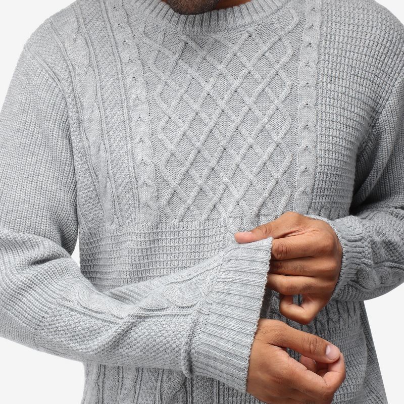 X RAY Men's Crewneck Mixed Texture Sweater, 5 of 6