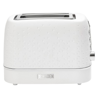 White and Chrome Stainless Steel 2-Slice Toaster with Wide Slot and Crumb Tray