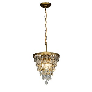ALOADECOR 12 "  Teardrop Glass Chandelier 3-Lights Pendant Lamp - 1 of 4