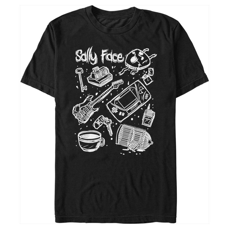 Men's Sally Face Icon Doodles T-Shirt, 1 of 6