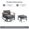 Outdoor Swivel Rocker Patio Chairs High Back Wicker Patio Furniture - 2 of 4