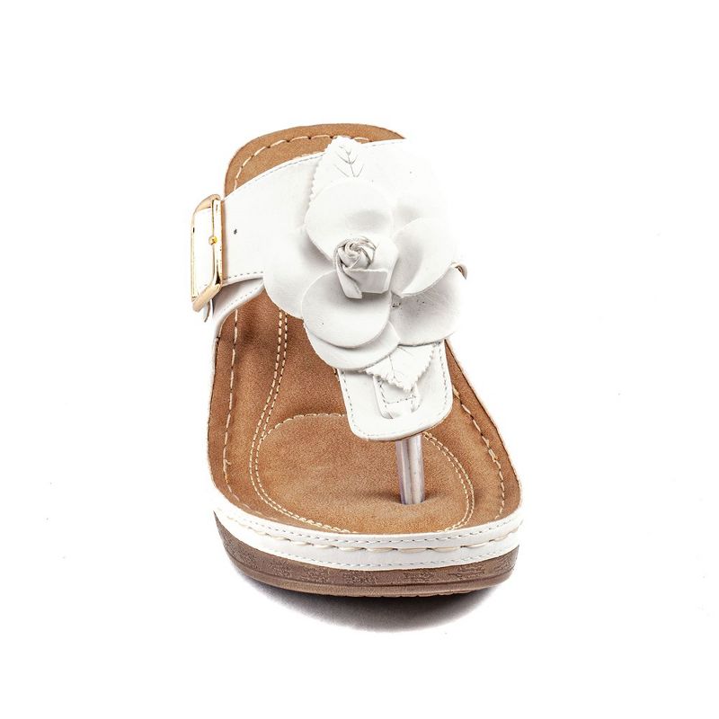 GC Shoes Flora Flower Comfort Slide Wedge Sandals, 4 of 10