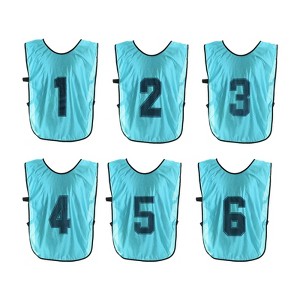 Unique Bargains Team Sports Reversible Numbered Soccer Training Vest 6 Pcs - 1 of 4