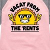 Girls' - Instant Message - Vacay From The Rents Shirt Tail Raglan Graphic T-shirt - 2 of 4