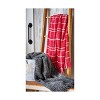 tag Merry Plaid Acrylic Decorative Throw for Sofa or Bed, Red and White Plaid with Fringe 50L x 60W in. - 2 of 2