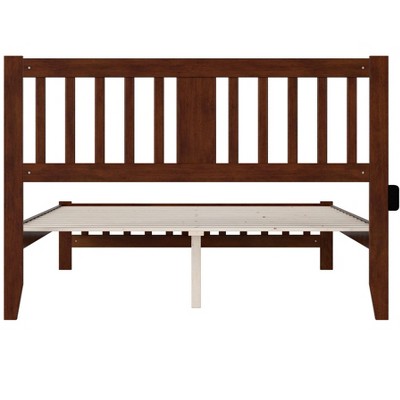Tahoe Walnut Queen Wood Frame Bed with Slatted Headboard
