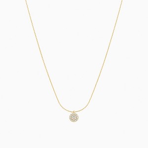 Bearfruit Jewelry Sterling Silver 18K Gold Plated Blake Circle Pave Crystal Necklace - 1 of 4