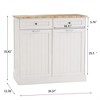 AndMakers 39.37 in. W x 13.78 in. D x 35.34 in. H Ready to Assemble Trash Can Kitchen Cabinet in White with 2 Drawers - 3 of 4