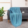 PiccoCasa Sofa Couch Solid Lightweight Cotton Knit Soft Throw Blanket - 2 of 4