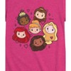 Girls' - Disney Princess - Kawaii Moana Tiana Ariel Belle Cinderella Rapunzel Fitted Short Sleeve Graphic T-Shirt - 2 of 4