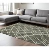 Dark Gray And Ivory Wool Geometric Hand Hooked Area Rug - 2 of 4