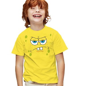 Boys' Short Sleeve Spongebob Angry Face T-Shirt - 1 of 4