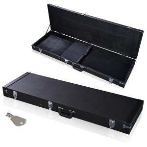 Yescom Electric Bass Guitar Hard Case Wooden Hard Shell Carrying Case Lockable with Key Square Black - 1 of 4