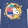 Girls' - Peanuts - Snoopy Airbrush Peek Fitted Short Sleeve Graphic T-Shirt - 2 of 4
