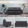 Velvet Loveseat Mid-Century Modern Sofa Tufted Couch with Wooden Legs for Living Room - 4 of 4