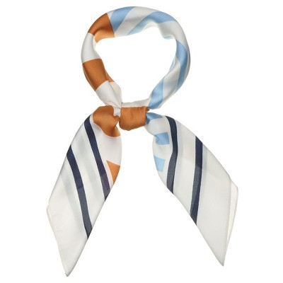 Allegra K Women's Stripe Print Square Scarves Head Scarf Neckerchief