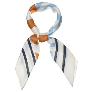 Allegra K Women's Stripe Print Square Scarves Head Scarf Neckerchief - 1 of 4