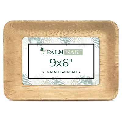 Palm Naki Rectangle Palm Leaf Disposable Plates , Compostable, Biodegradable