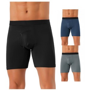 INSPIRE CHIC Men's 3 Pack Solid Color Soft Stretch Open-fly Basic Boxer Briefs - 1 of 4