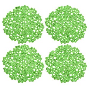 Unique Bargains Cotton Floral Pattern Vintage Lace Absorbent Coasters 4 Pcs 4.13" - 1 of 4