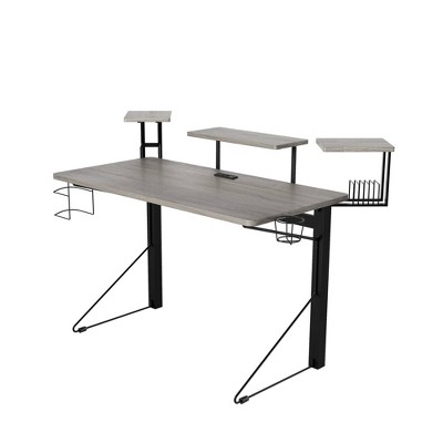 Carnegie Computer Gaming Desk Black/Gray - Jamesdar