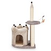 EROMMY Cat Tree, Small Cat Tower with Scratching Post and Cat Condo, Grey - 3 of 4