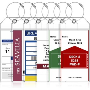 6 Pack Luggage Tags for Cruise Ship Essentials for NCL, Princess, Carnival, Royal Caribbean and Celebrity Cruise Necessities - 1 of 4