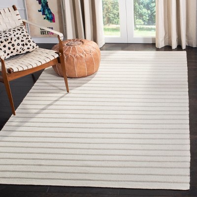 White 3' x 5' Handmade Flatweave Wool Area Rug