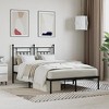 vidaXL Metal Bed Frame with Headboard, Classic Black Steel Construction, Under-Bed Storage Space - 2 of 4