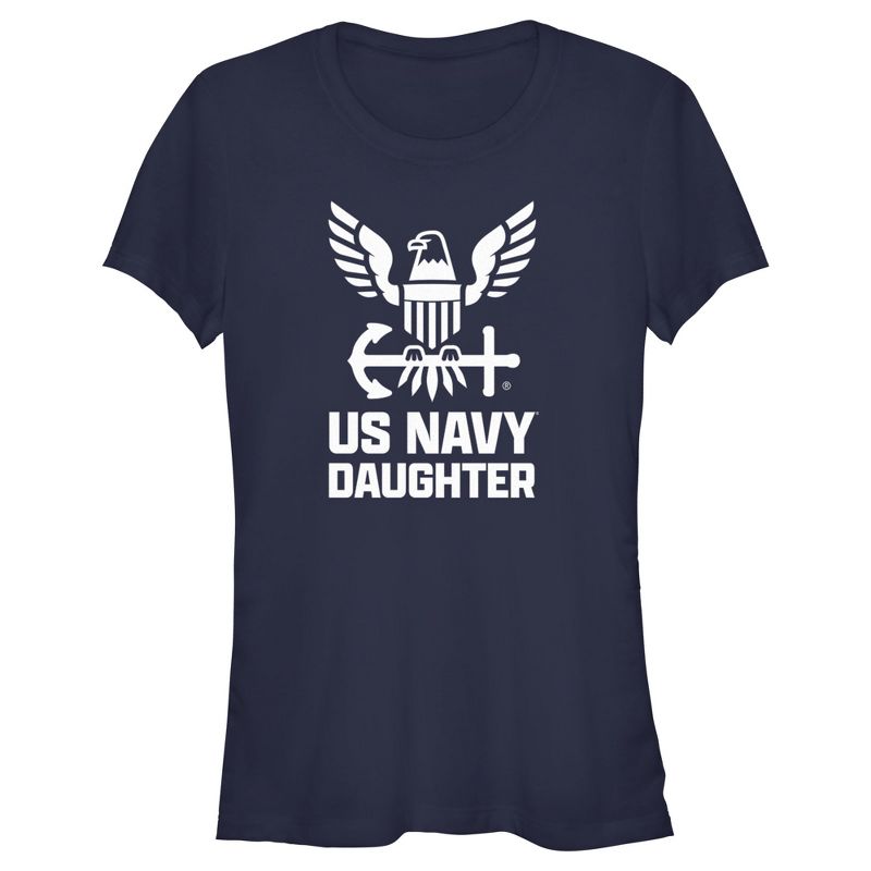 Juniors Womens United States Navy Official Eagle Logo Daughter T-Shirt, 1 of 5