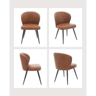 Dining Chairs Set of 2,Upholstered Kitchen Chairs with Steel Legs,265lbs Weight Capacity