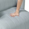 PAGED Swivel Accent Chair Stylish Living Room Chairs Channel Tufted Barrel Chair with Metal Swivel Base for Office - 3 of 4