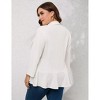 Clearlove Womens Plus Size 3/4 Sleeves Cardigan Lightweight Open Front Draped Ruffles Shawls Wraps Shrugs - 2 of 4