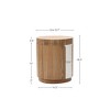 LuxenHome Modern MDF Wood Round Side Table with Ash Veneer, 18.5” Tall Brown - 4 of 4