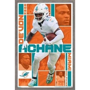 Trends International NFL Miami Dolphins - De'Von Achane 25 Framed Wall Poster Prints - 1 of 4