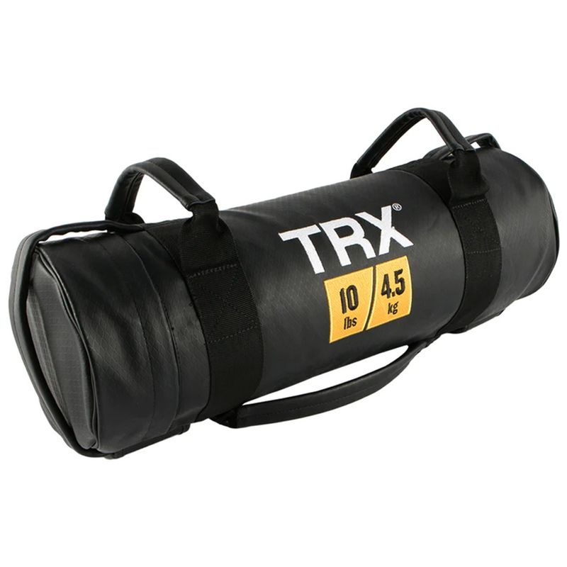 TRX Power Bag 10 Pound Indoor Outdoor Multipurpose Moisture-Resistant Vinyl Prefilled Weighted Exercise Training Gym Sandbag with 5 Handles, Black, 1 of 7