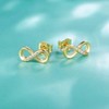 Women Stud Earrings Silver Infinity Love Round for Women - 2 of 4