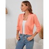 BLUEMING Womens Soft Knit Sweater Cardigan Bracelet Sleeve Open Front Cardigan Above Hip Length Cardigan - 3 of 4