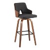 Set of 2 Stella Barstools Walnut/Charcoal/Black - LumiSource: Mid-Century Modern Counter Height, Footrest - 2 of 4