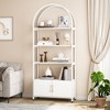 4 Tier Arched Bookshelf with Storage, 71.5 Inch Tall Industrial Book Shelf with Metal Frame, Open Bookcase, Display Shelf for Living Room and Office - 3 of 4