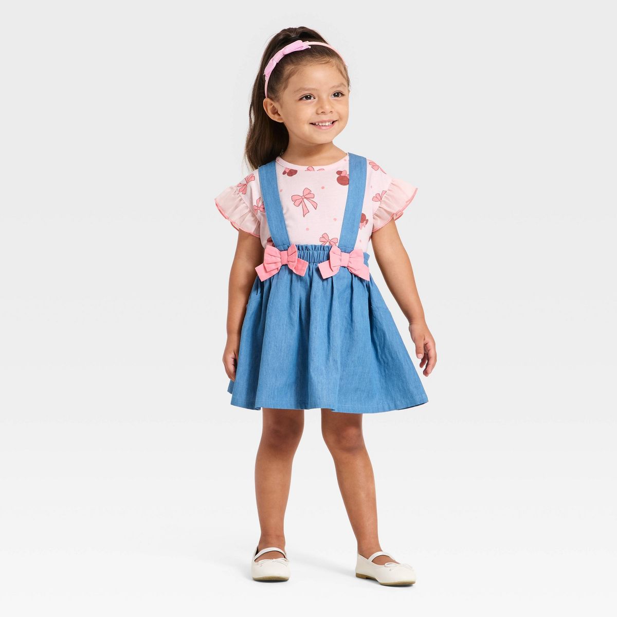 Toddler Girls' 2pc Disney Minnie Mouse T-Shirt & Skirt Set - Blue - thumbnail 3