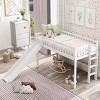 Streamdale Twin Size Low Loft Bed with Ladder and Slide, White - 2 of 4