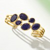 Ross-Simons 30.00 ct. t.w. Sapphire Cuff Bracelet in 18kt Gold Over Sterling - 3 of 4