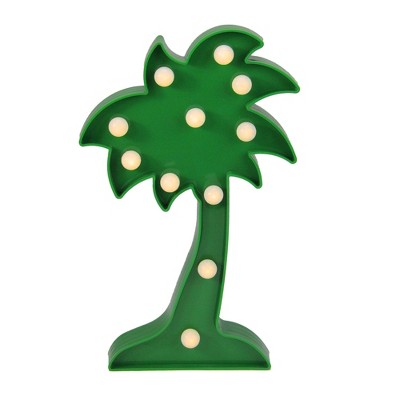 Northlight 10" Battery Operated LED Lighted Palm Tree Marquee Sign - Green