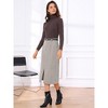 INSPIRE CHIC Women's Fall Winter High Waisted Back Elastic with Belt Work Office Midi Skirts - 4 of 4